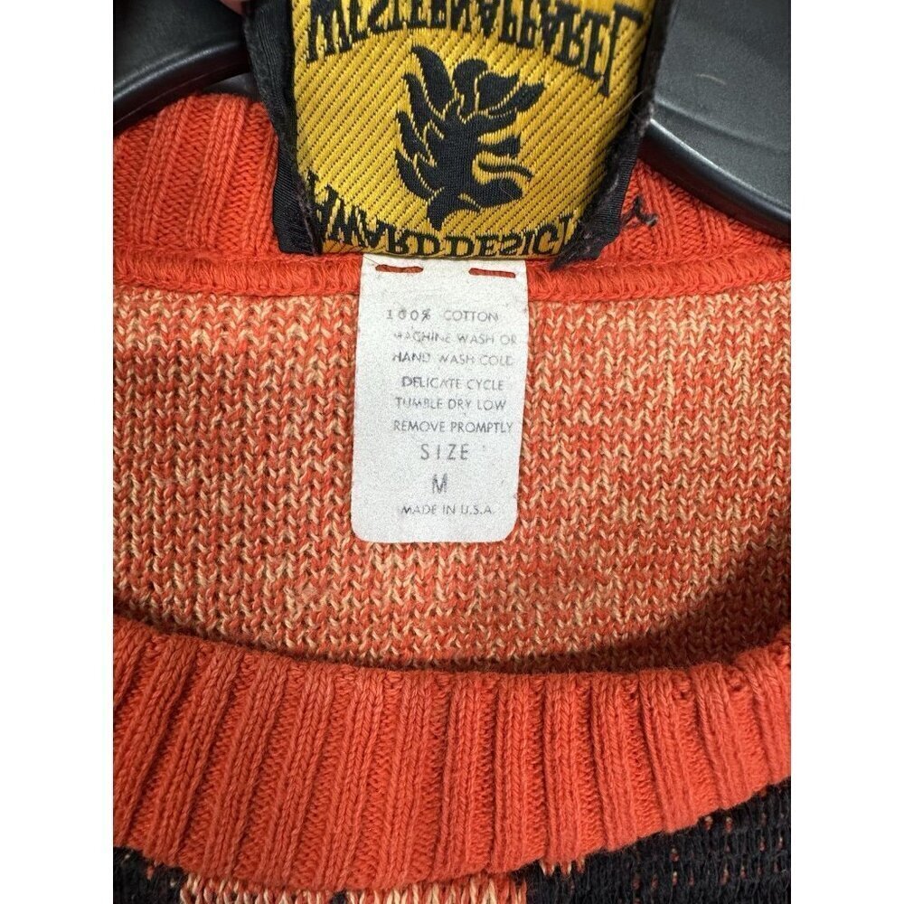 Vintage Award Design Western Apparel Sweater Men’s Medium Orange Indian Knit USA - Picture 3 of 7